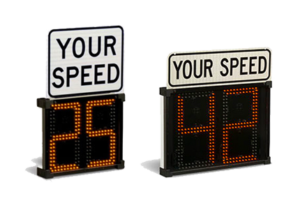 Shield radar speed sign from all traffic solutions is portable and web-enabled for effective traffic enforcement.