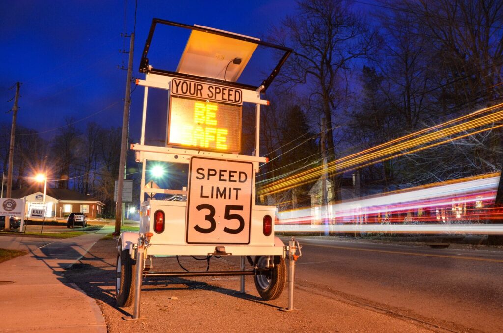 a message board sign used by the Hiram Police department