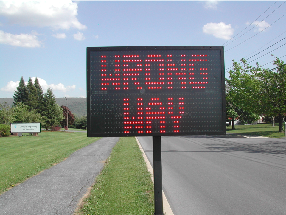 ATS wrong way solution sign on portable post