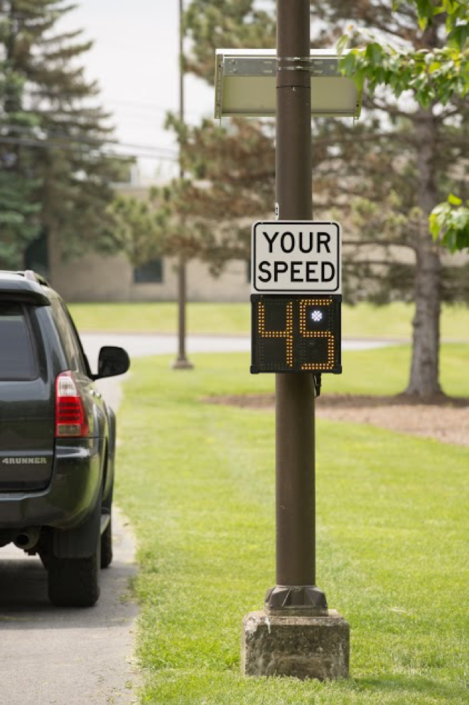 Shield portable radar speed sign from All Traffic Solutions