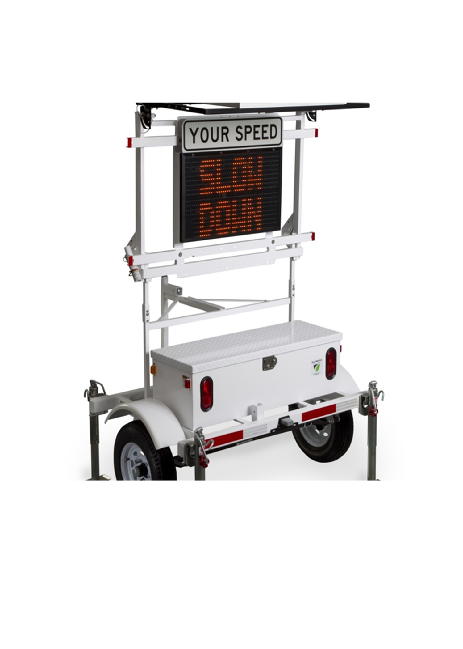 Speedalert portable radar speed message sign from All Traffic Solutions is web-enabled