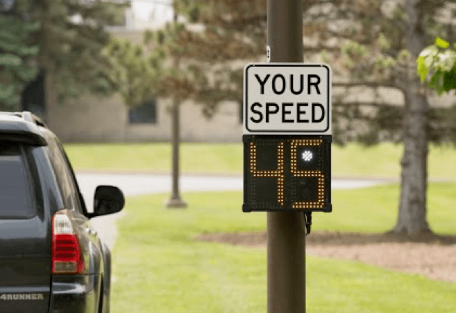 Shield 12 Radar Speed Sign reducing speeding in neighborhoods