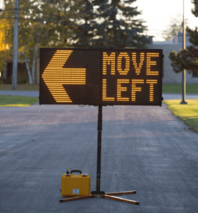 InstAlert Variable Message Sign guiding students for college move-in day