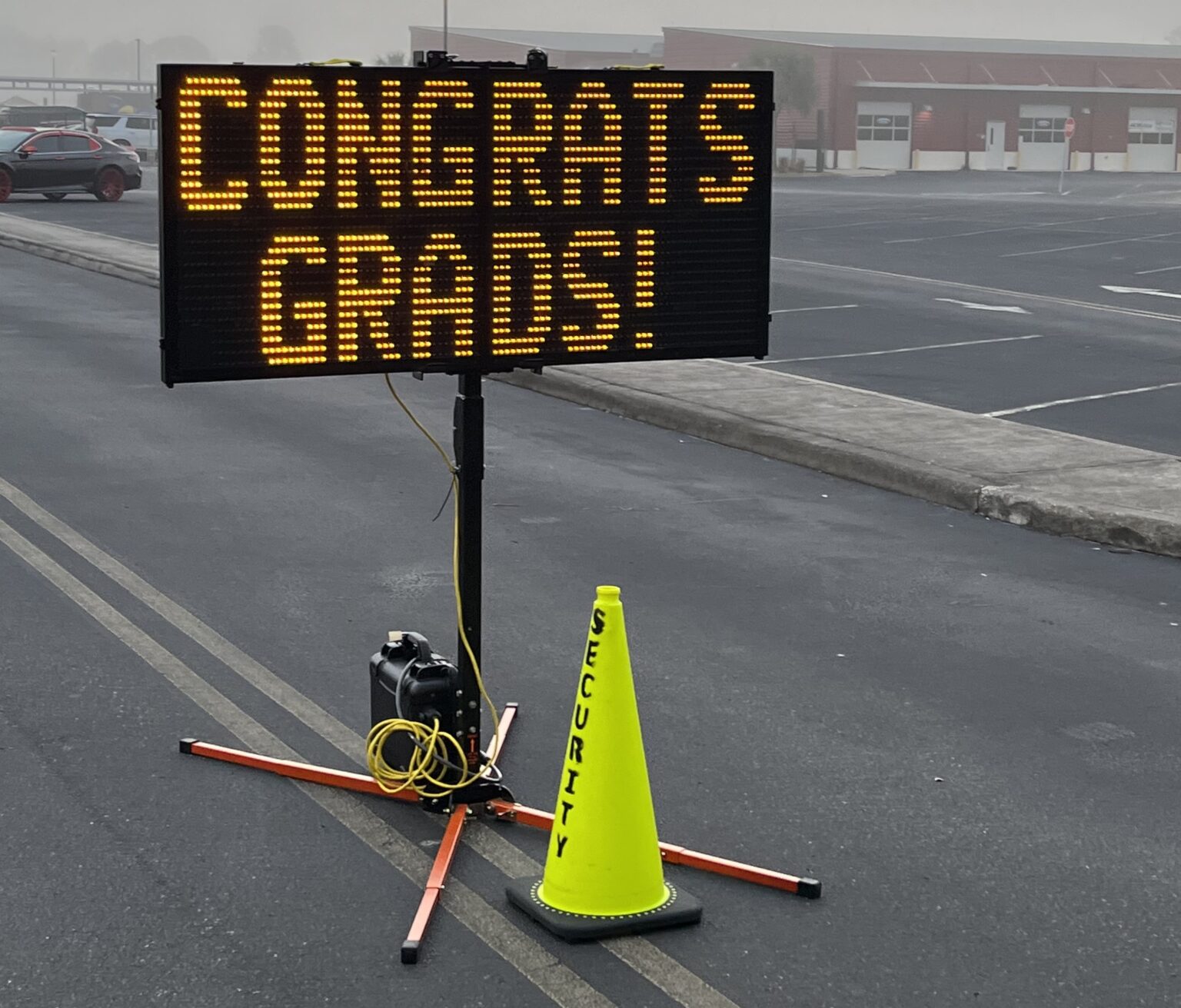 Message board congratulating high school graduates 
