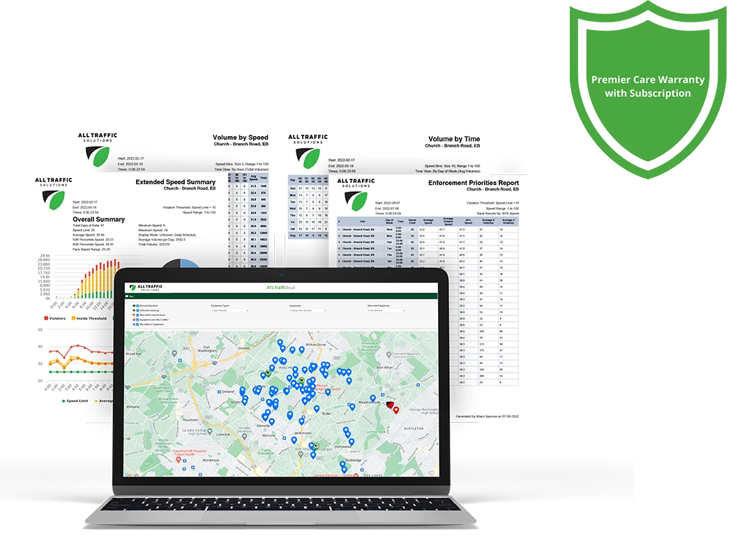 TraffiCloud remote management software with Premier care plan warranty