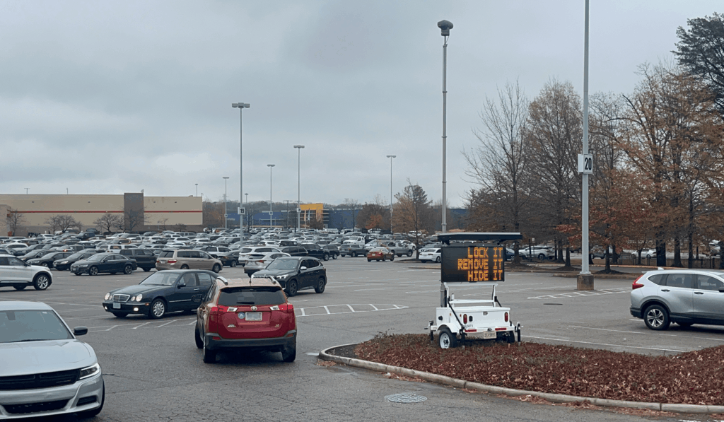 All Traffic Solutions' Surveillance-Ready Trailer monitoring the largest outlet mall on the east coast